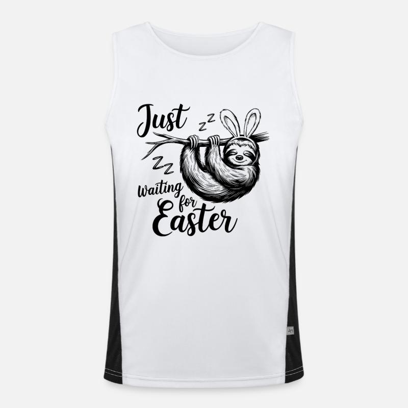 Just Waiting For Easter - Men's Functional Contrast Tank Top  - white/black