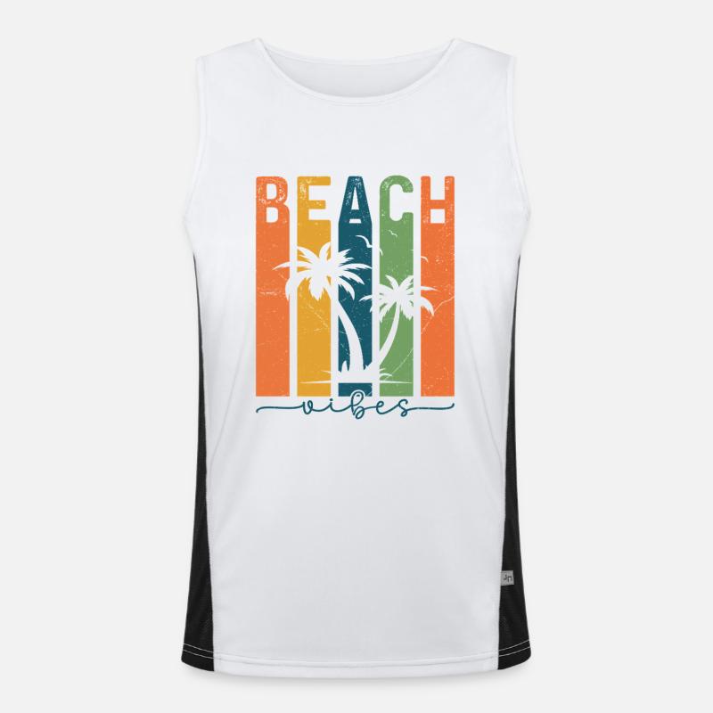 Summer Beach Vibes Funktionelles Kontrast-Tank Top für Männer 