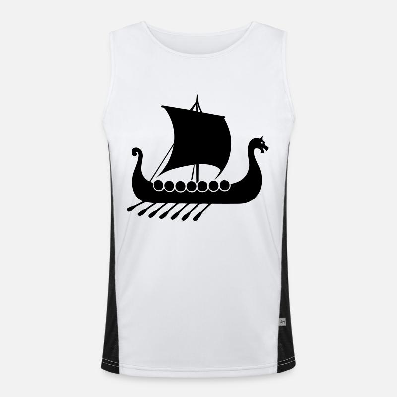 wikinger schiff Funktionelles Kontrast-Tank Top für Männer 