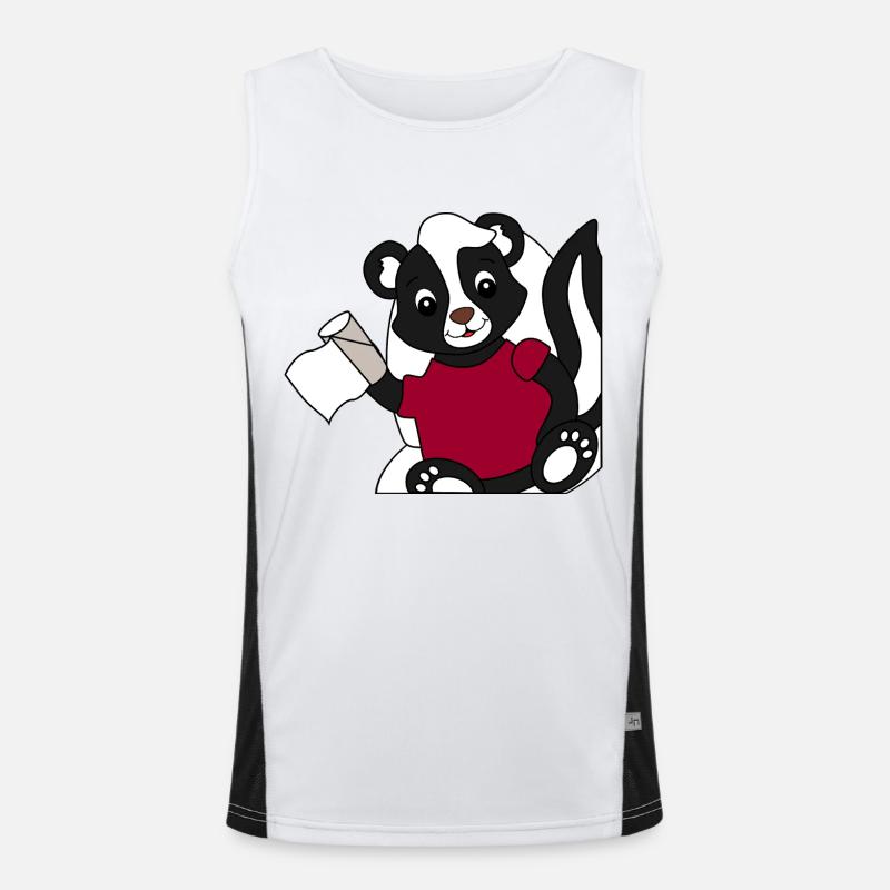 Skunk Pixie on toilet Men's Functional Contrast Tank Top 