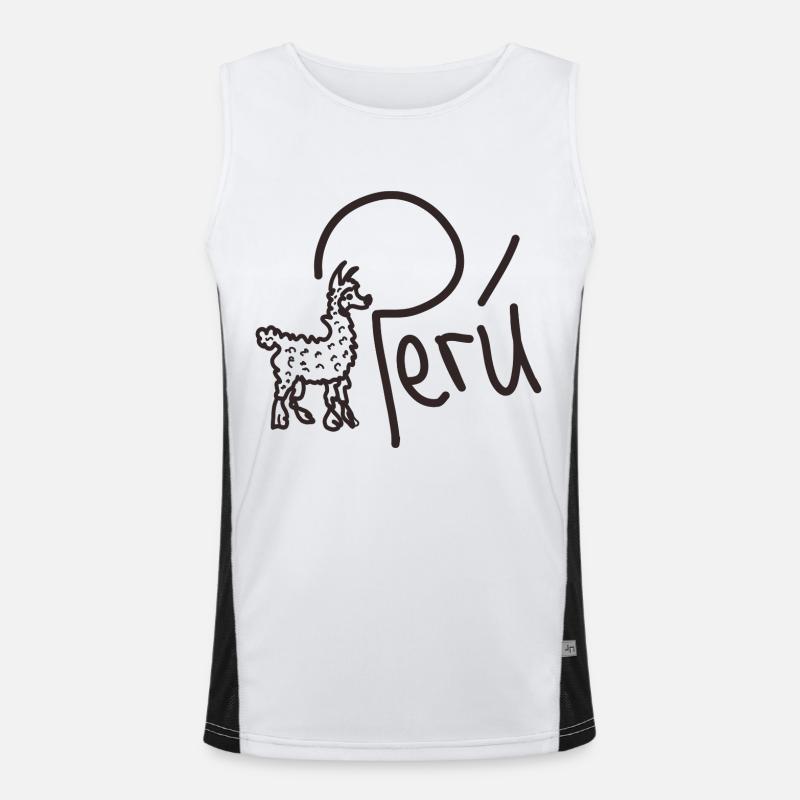 Peru handschrift mit tier Funktionelles Kontrast-Tank Top für Männer 