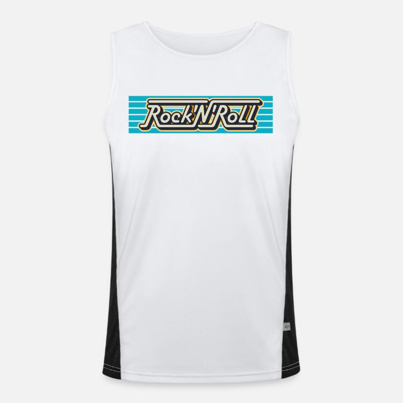 Logo typographique rétro Rock 'N' Roll Débardeur respirant contrasté Homme 