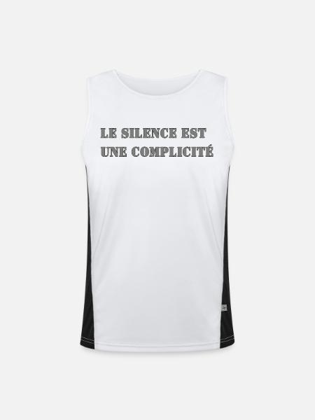 SILENCE IS COMPLICITY - Men's Functional Contrast Tank Top - white/black