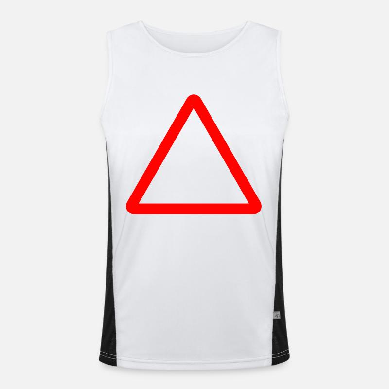 Triangle Warning Sign Men's Functional Contrast Tank Top 