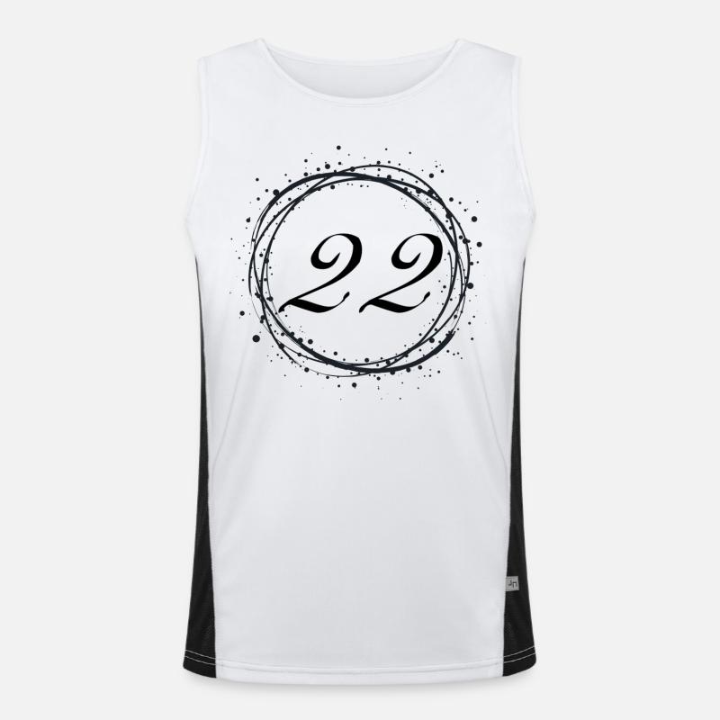 22 - Men's Functional Contrast Tank Top  - white/black