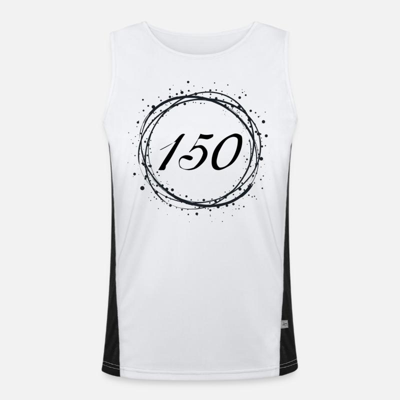 150 - Men's Functional Contrast Tank Top  - white/black