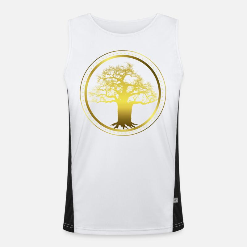 Baobab avec cercle et étoiles - Graphisme - Géométrie Débardeur respirant contrasté Homme 