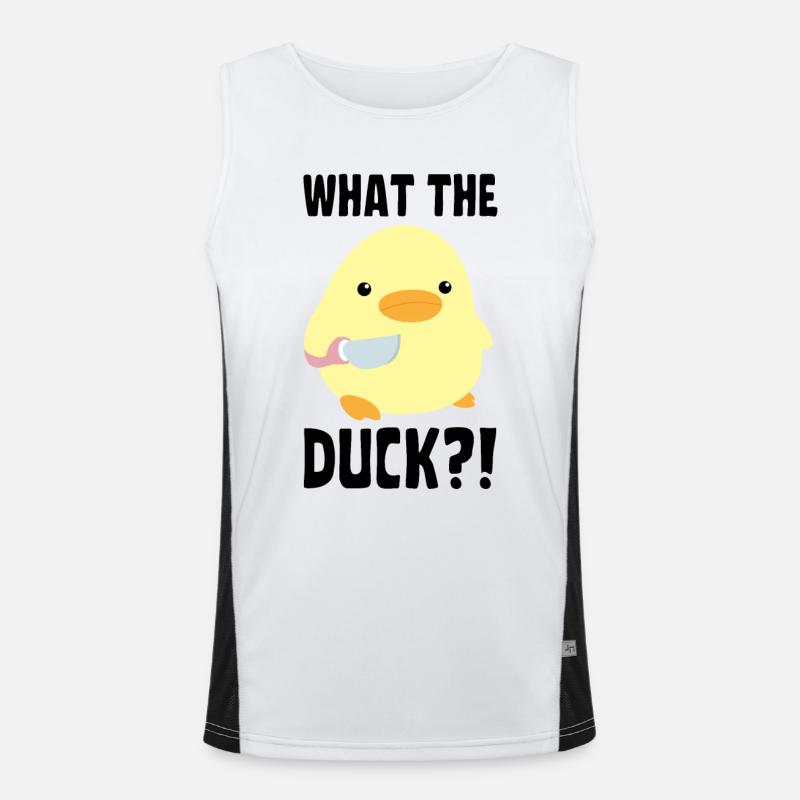 Qu’est-ce que le canard? Canard au couteau - Ente mit Messer Débardeur respirant contrasté Homme 