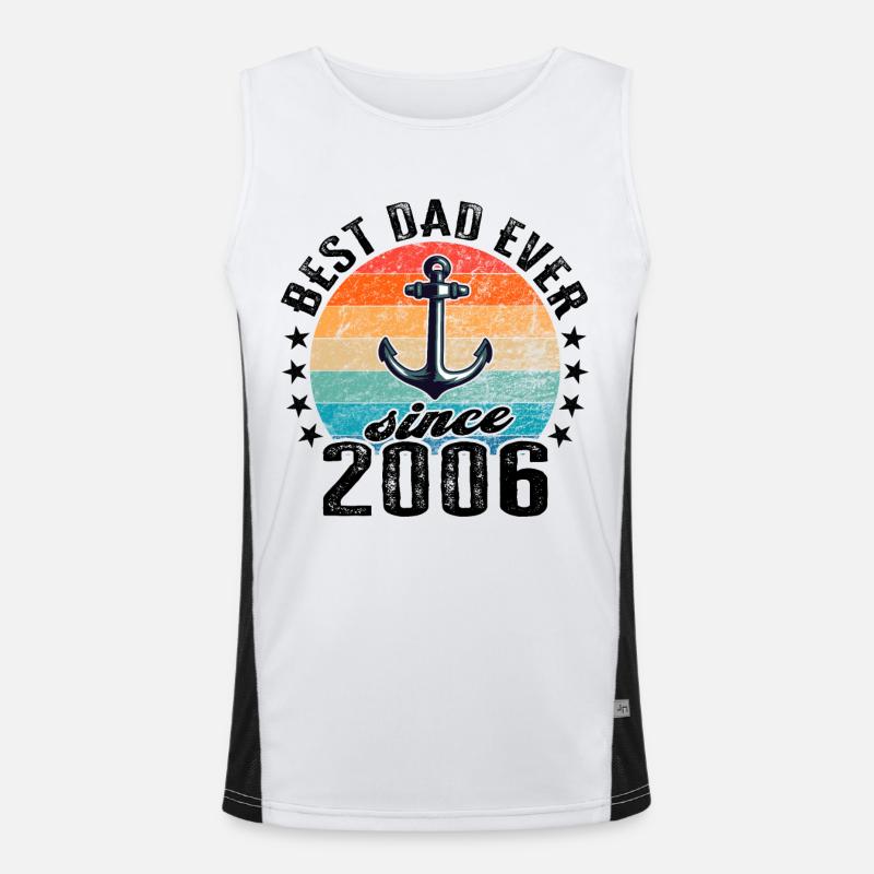 Bester Papa der Welt seit 2006 Anker Funktionelles Kontrast-Tank Top für Männer 