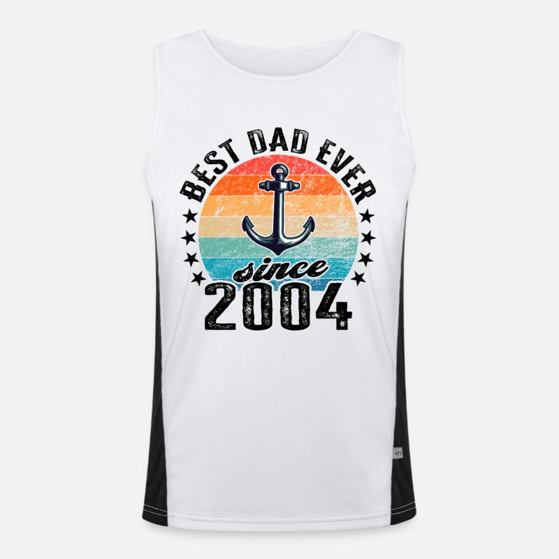 Bester Papa der Welt seit 2004 Anker Funktionelles Kontrast-Tank Top für Männer 