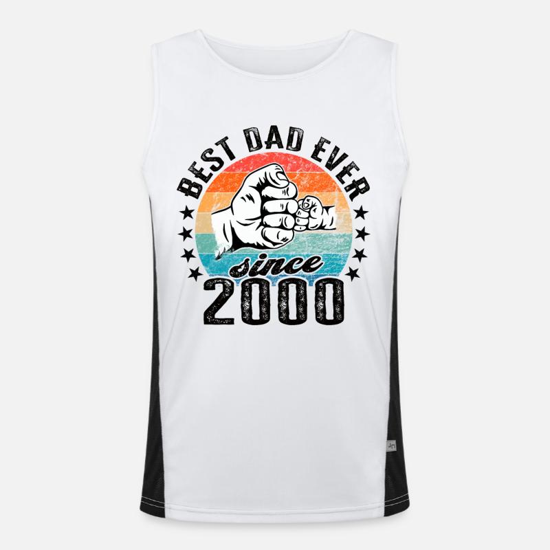 Bester Papa der Welt seit 2000 Vatertag Funktionelles Kontrast-Tank Top für Männer 