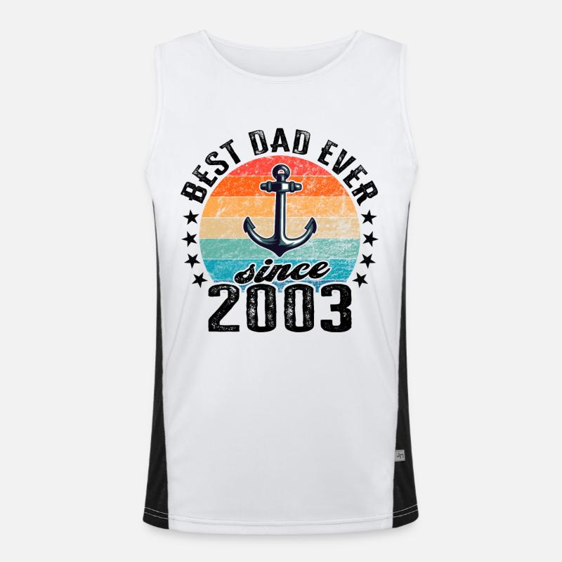 Bester Papa der Welt seit 2003 Anker Funktionelles Kontrast-Tank Top für Männer 