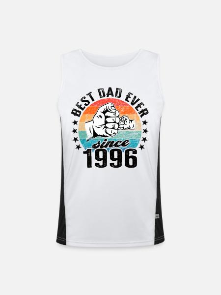 Bester Papa der Welt seit 1996 Vatertag - Funktionelles Kontrast-Tank Top für Männer  - Weiß/Schwarz - Vorne