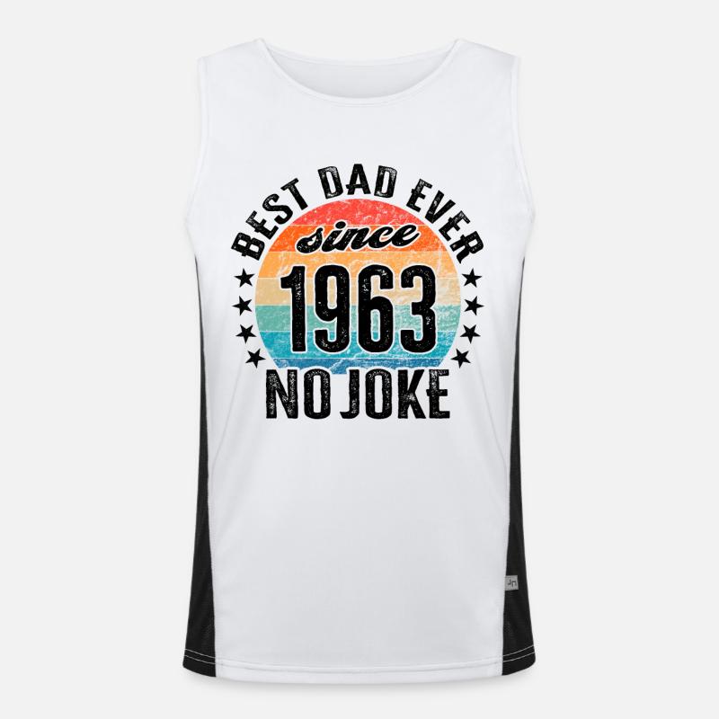 Bester Papa der Welt seit 1963 Vatertag Funktionelles Kontrast-Tank Top für Männer 