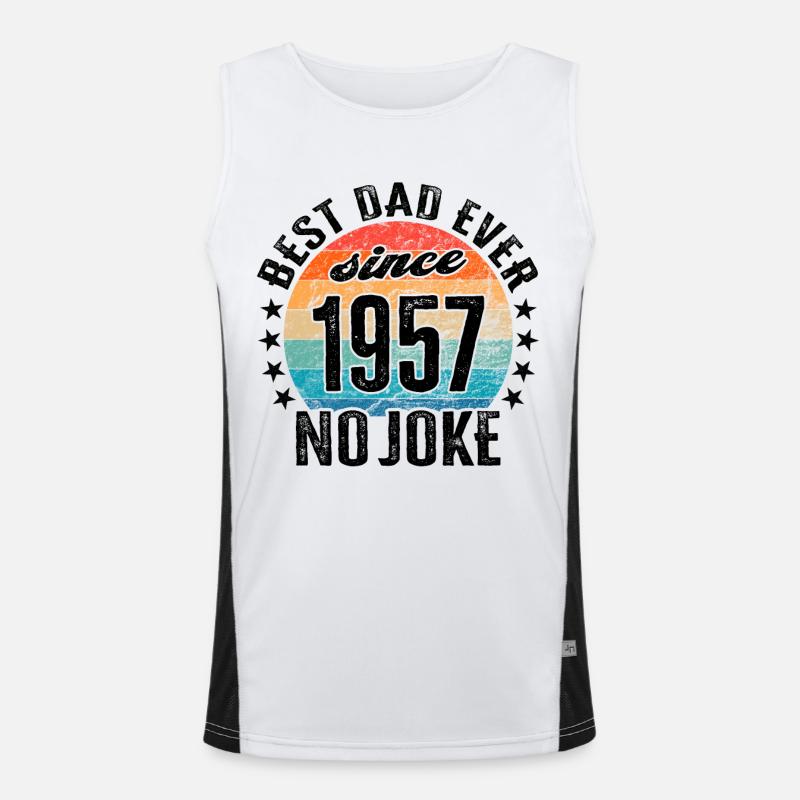 Bester Papa der Welt seit 1957 No Joke Funktionelles Kontrast-Tank Top für Männer 