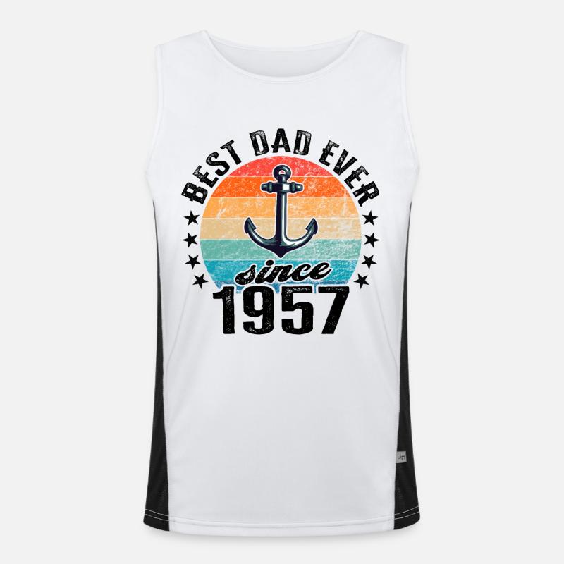Bester Papa der Welt seit 1957 Anker Funktionelles Kontrast-Tank Top für Männer 