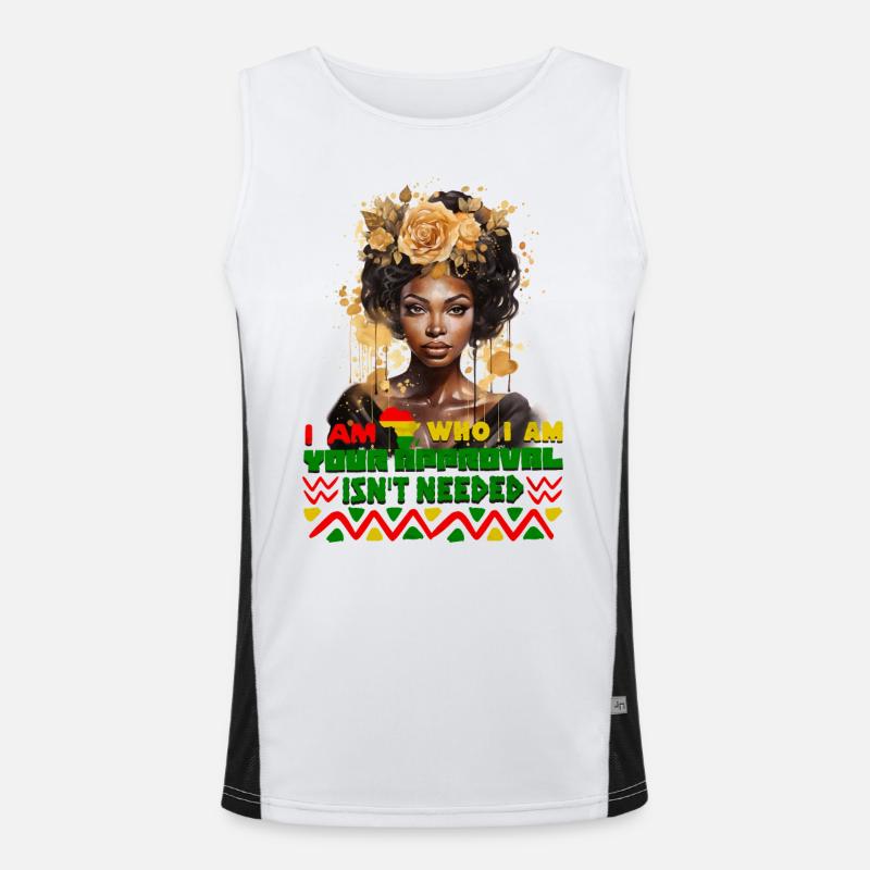 Black Queen Curly Afro - Celebrate Black History Funktionelles Kontrast-Tank Top für Männer 