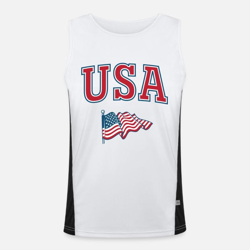 Drapeau des États-Unis Débardeur respirant contrasté Homme 