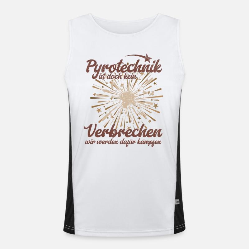 Pyrotechnics are not a crime - Meme Spruch Men's Functional Contrast Tank Top 