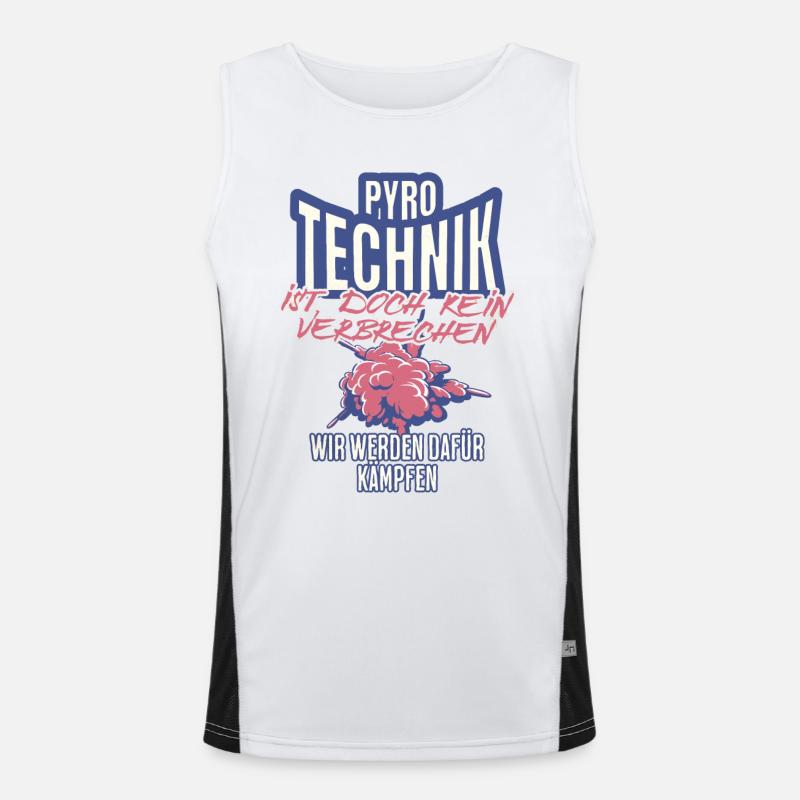 Pyrotechnics are not a crime - Meme Spruch Men's Functional Contrast Tank Top 