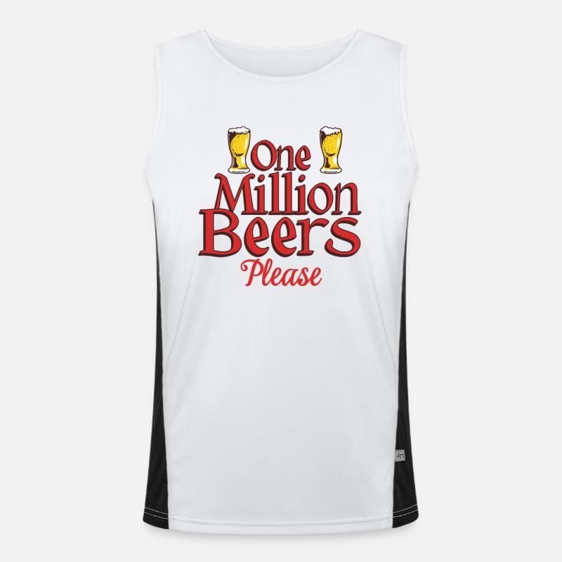 Eine Million Biere bitte - Lustiger Bier Spruch Funktionelles Kontrast-Tank Top für Männer 