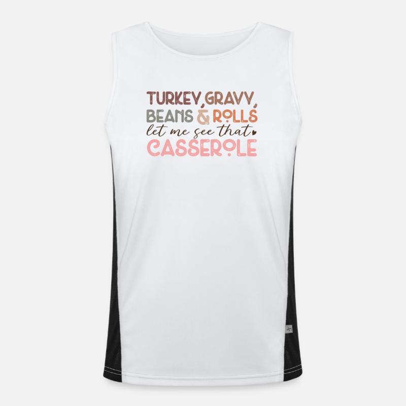 Turkey Sauce Beans & Rolls Fun Men's Functional Contrast Tank Top 