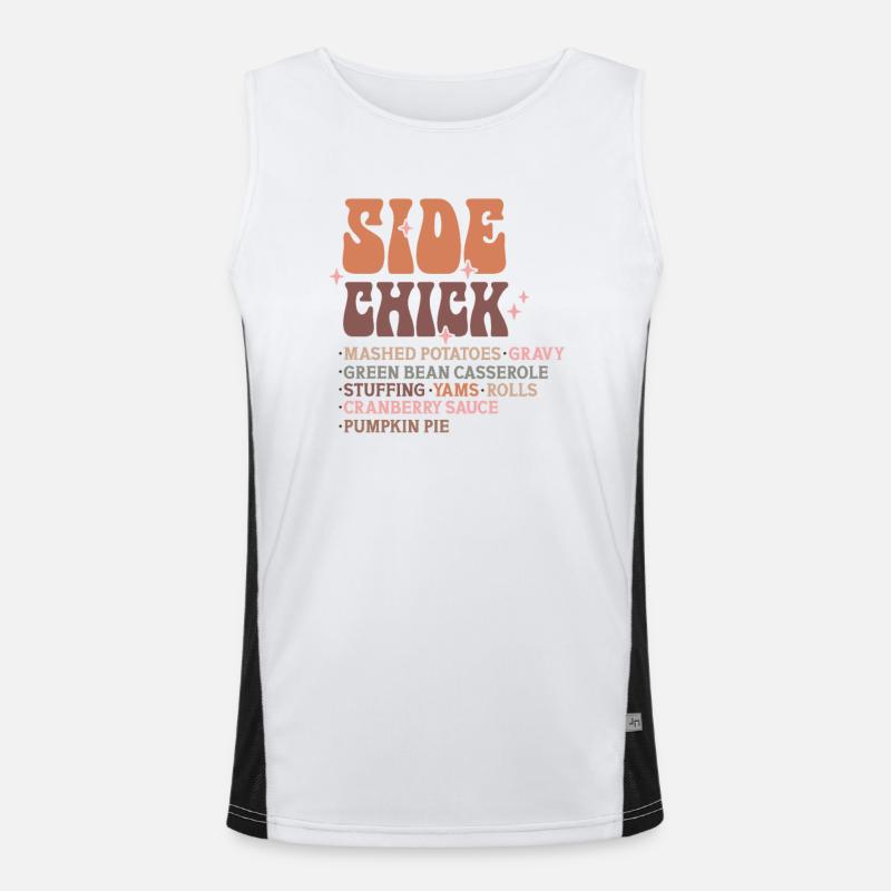 Side Dish Lover Thanksgiving Design Men's Functional Contrast Tank Top 