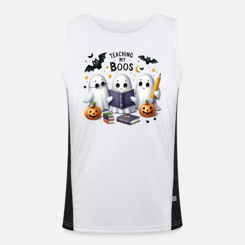Halloween Partnerlook Enseigner My Boos Design Débardeur respirant contrasté Homme 