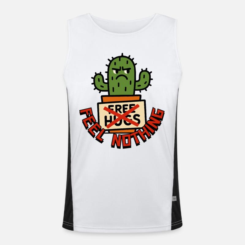 Feel Nothing - Pas de câlins gratuits du cactus Débardeur respirant contrasté Homme 