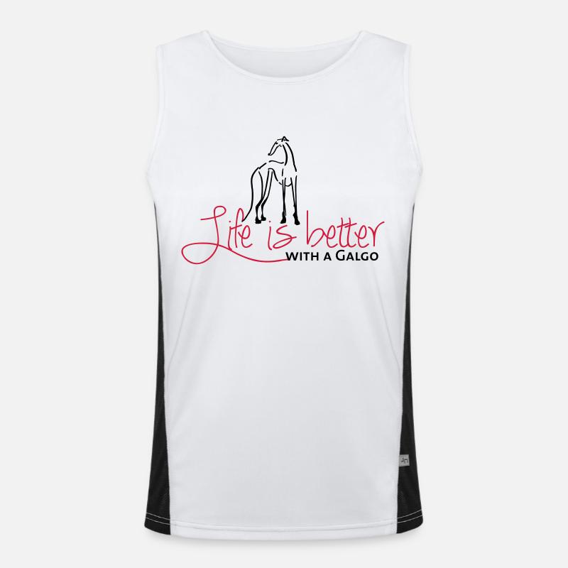 Life is better Galgo Funktionelles Kontrast-Tank Top für Männer 