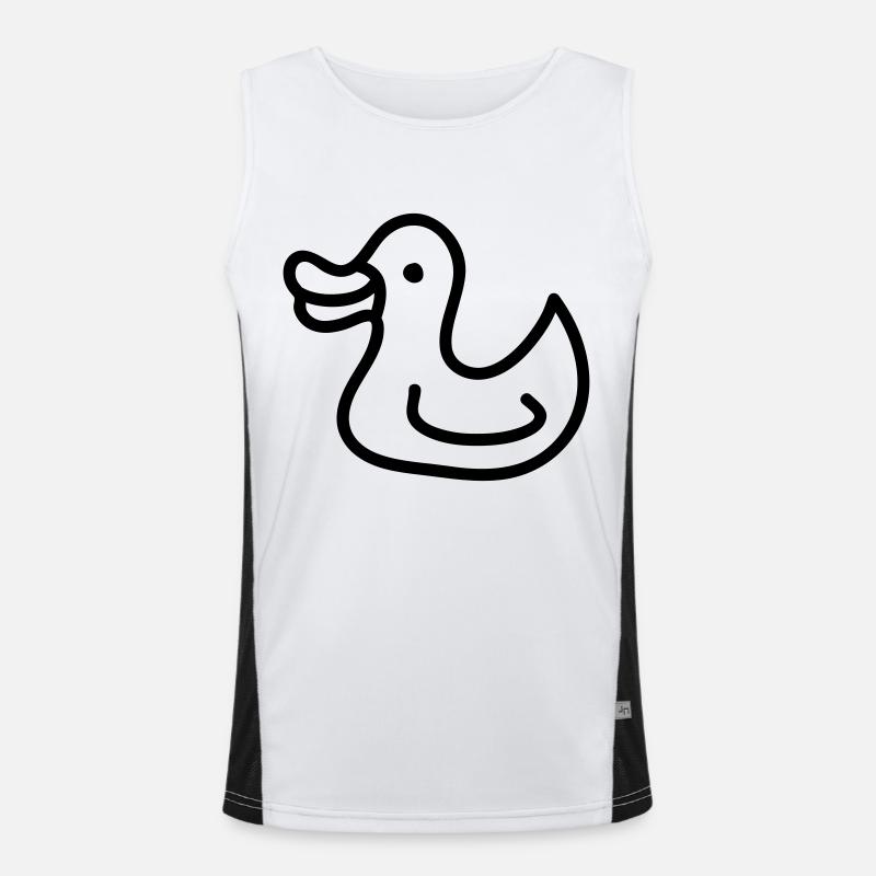 Entchen - Ente - Line Funktionelles Kontrast-Tank Top für Männer 