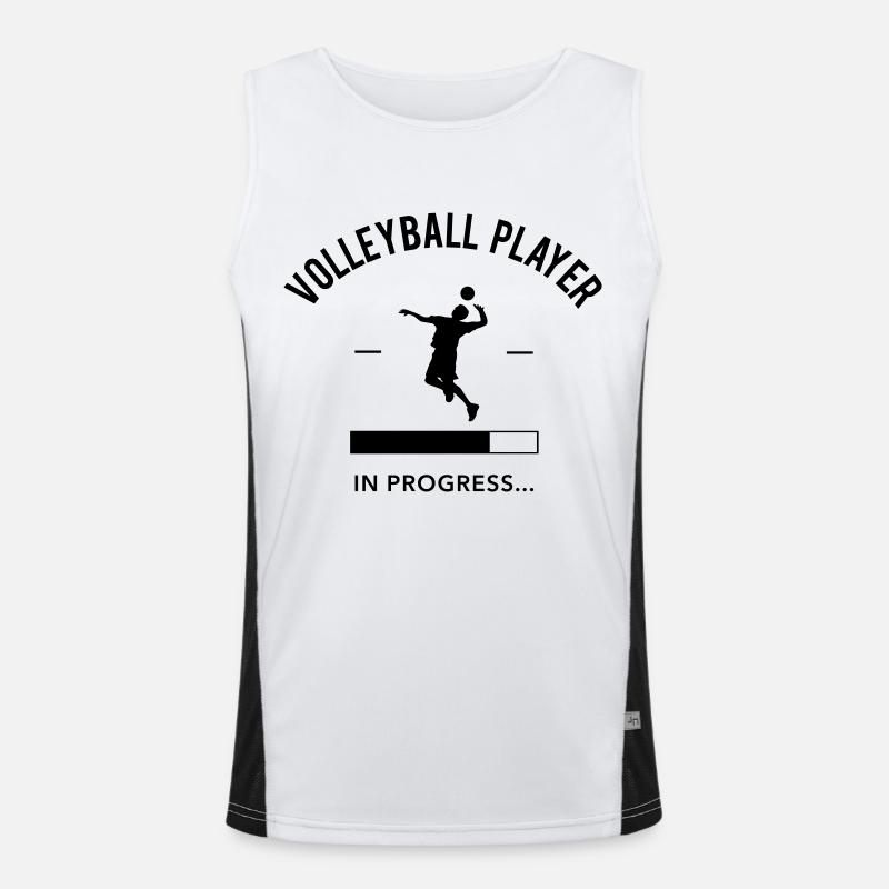 Volleyball Player loading - Men's Functional Contrast Tank Top  - white/black