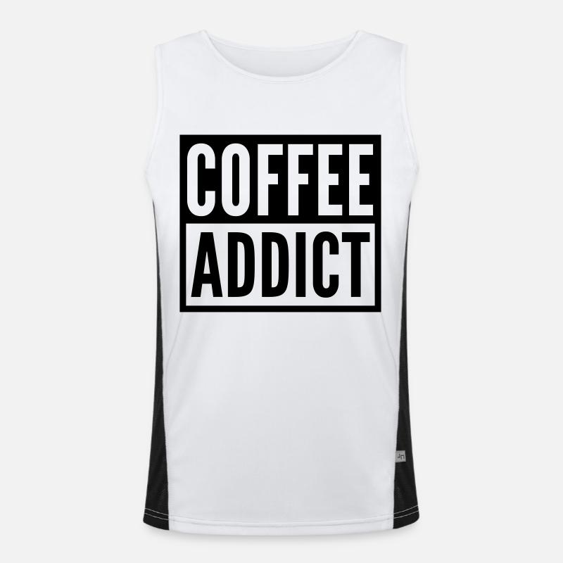 coffee addict - Men's Functional Contrast Tank Top  - white/black