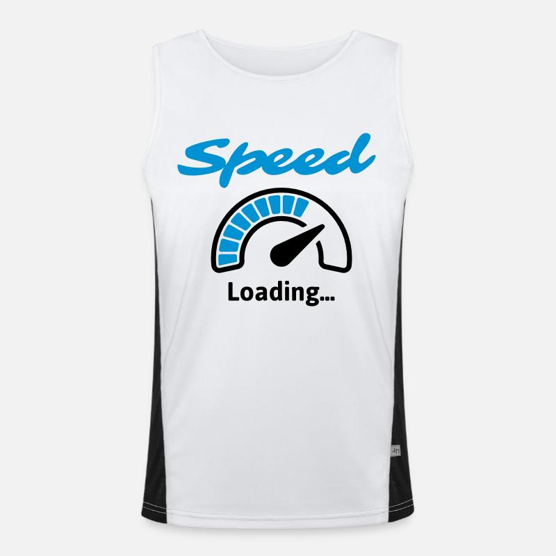 Speed Loading ... - Men's Functional Contrast Tank Top  - white/black