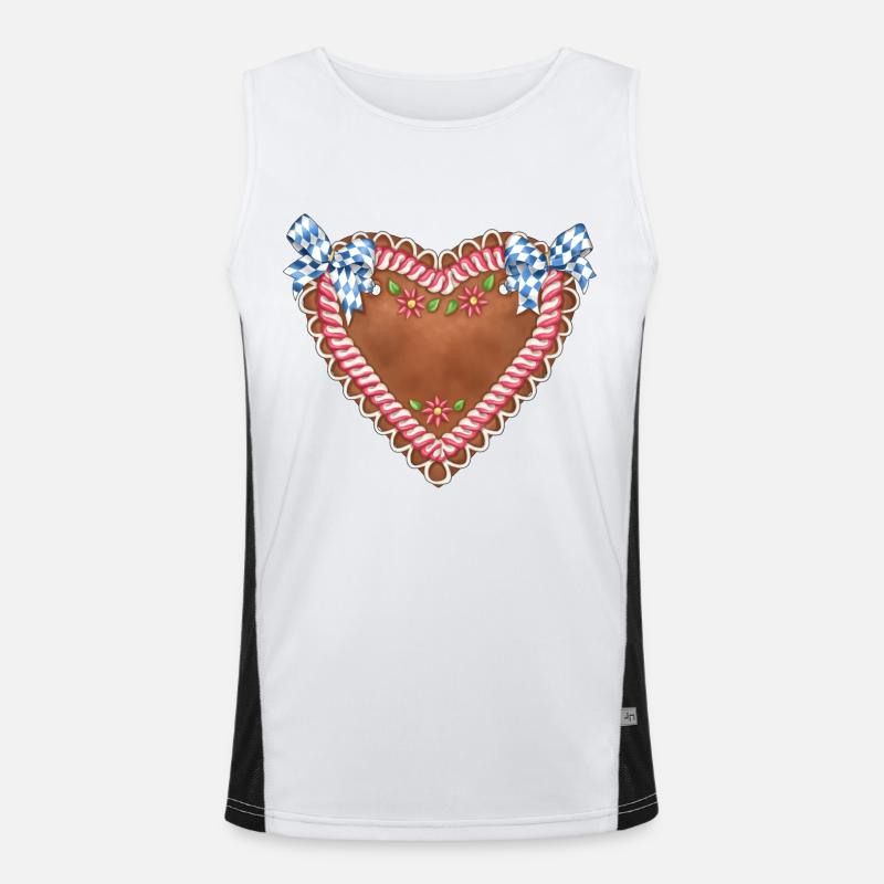 Lebkuchenherz Funktionelles Kontrast-Tank Top für Männer 