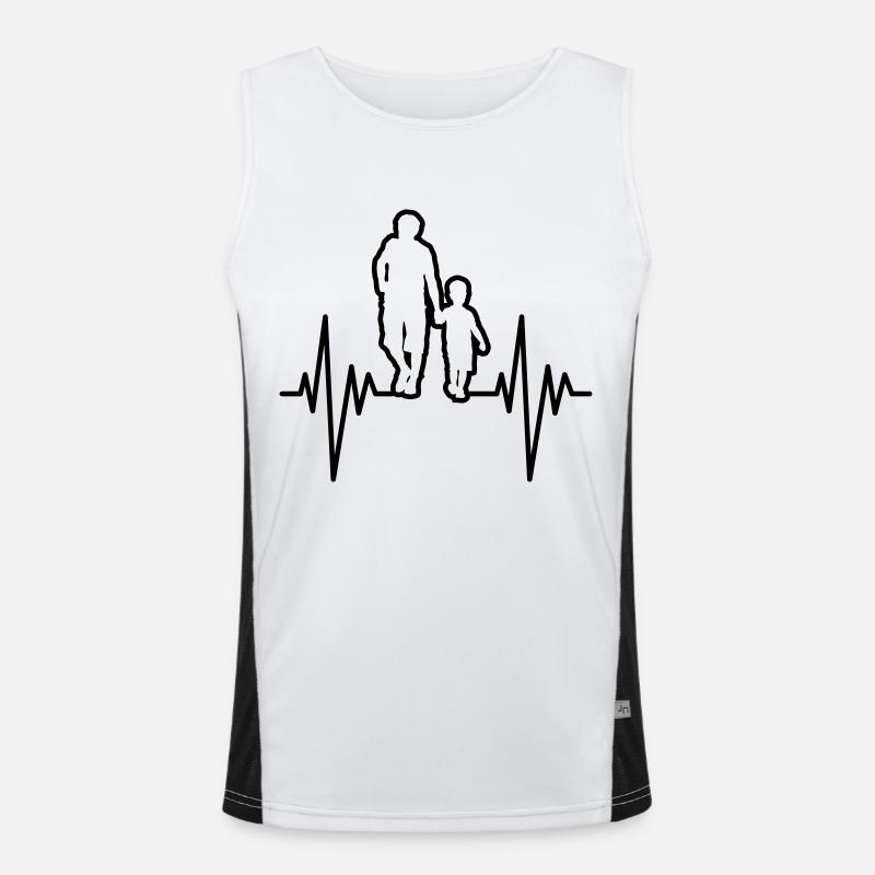 Dad And Son Pulse - Men's Functional Contrast Tank Top  - white/black