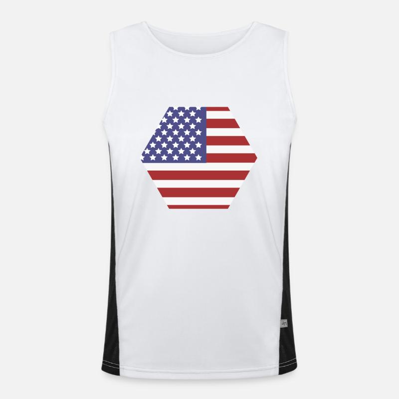 Drapeau des États-Unis Débardeur respirant contrasté Homme 