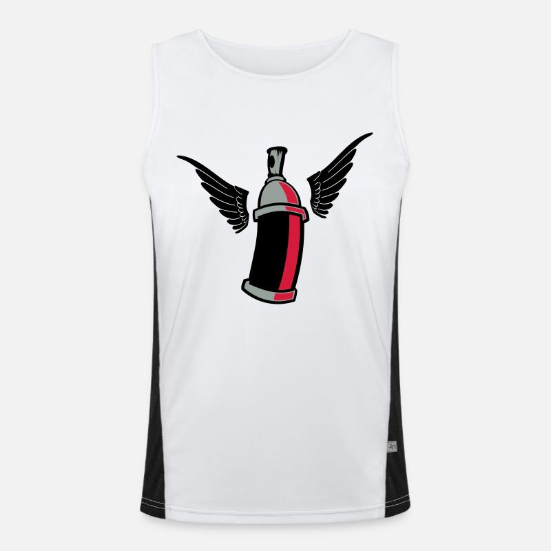 flying_graffiti_can_3c Men's Functional Contrast Tank Top 