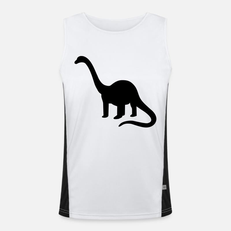 Dinosaur - Men's Functional Contrast Tank Top  - white/black