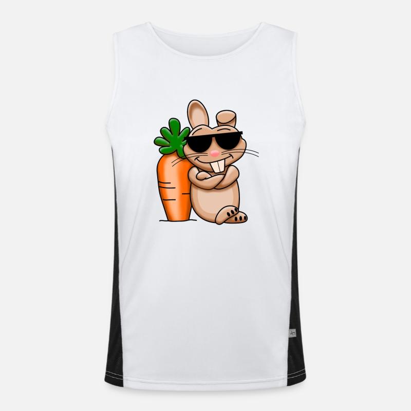 Lapin cool avec carotte géant Débardeur respirant contrasté Homme 
