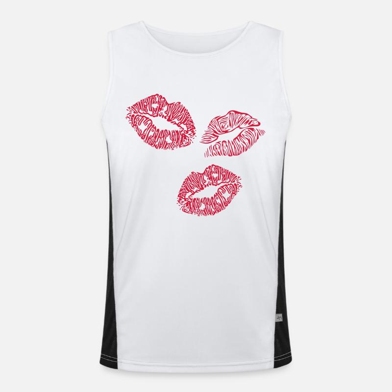 Lippen Funktionelles Kontrast-Tank Top für Männer 