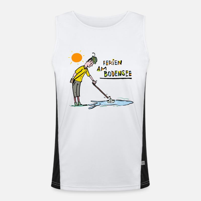 Bodensee, Funktionelles Kontrast-Tank Top für Männer 