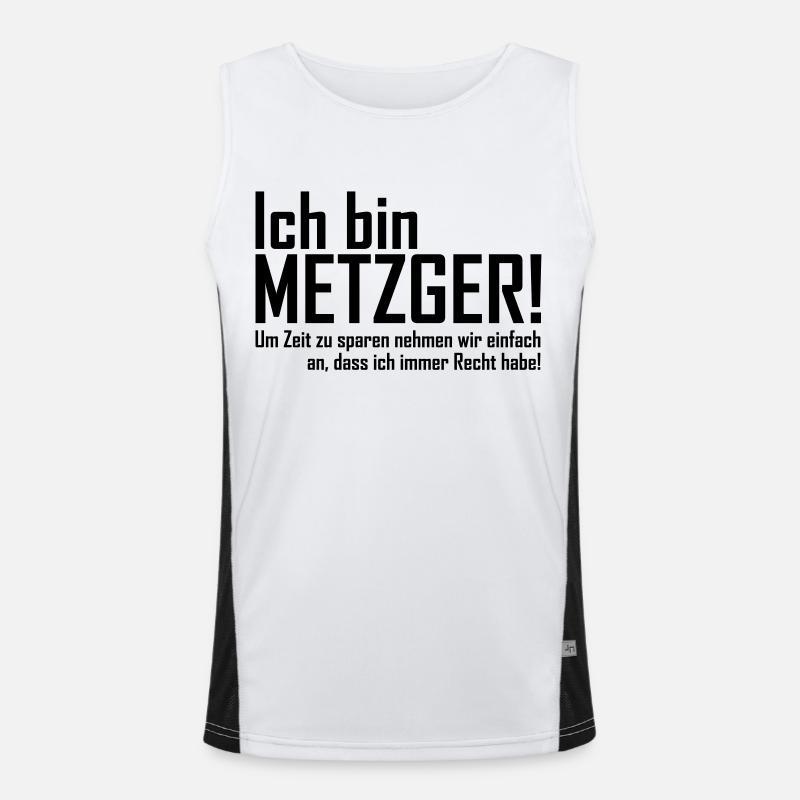 ich bin metzger Funktionelles Kontrast-Tank Top für Männer 