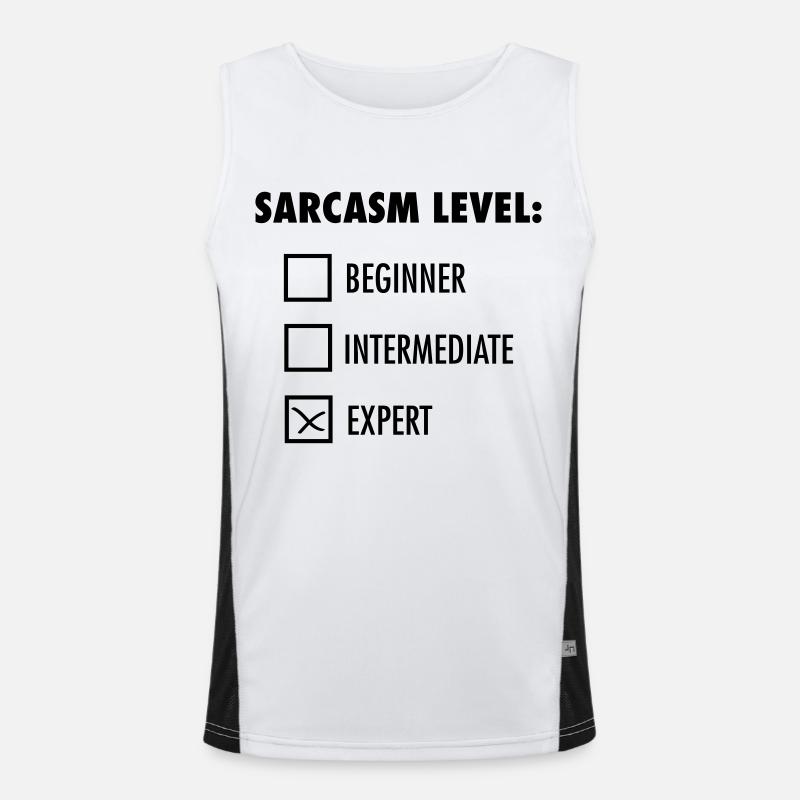 Sarcasm Level: Expert Funktionelles Kontrast-Tank Top für Männer 
