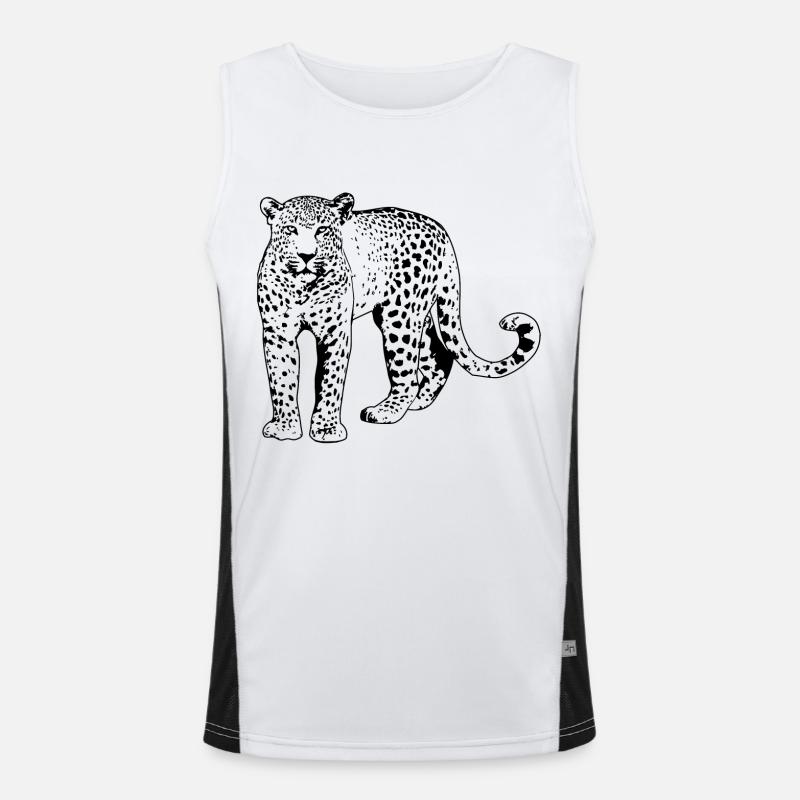 Leopard Funktionelles Kontrast-Tank Top für Männer 