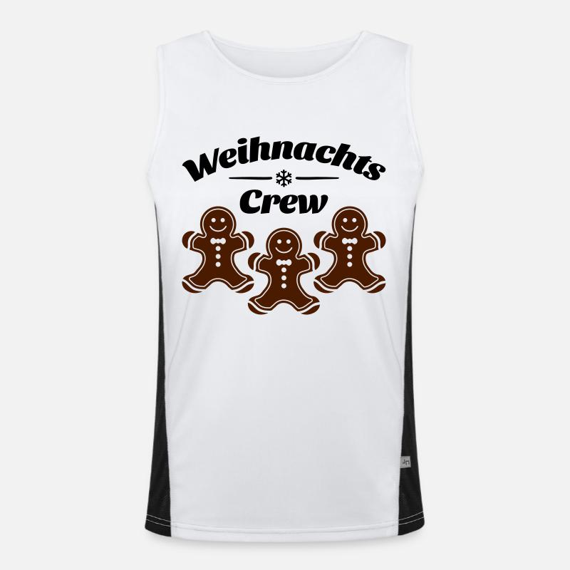 weihnachts crew lebkuchenmann Funktionelles Kontrast-Tank Top für Männer 