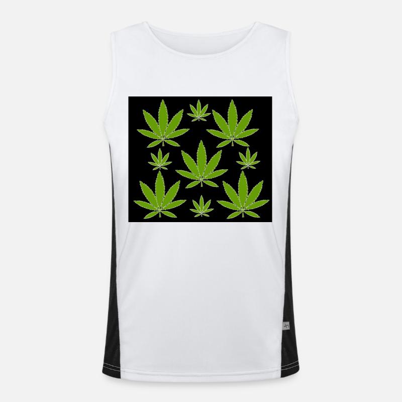 Hemp pattern green Men's Functional Contrast Tank Top 