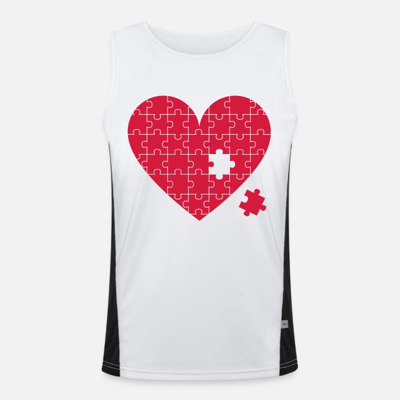 heart Men's Functional Contrast Tank Top 