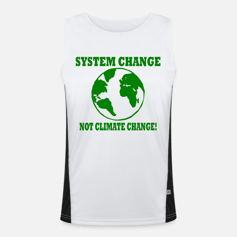 system change not climate change - Men's Functional Contrast Tank Top  - white/black