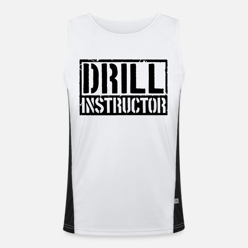 Drill Instructor Shield - Men's Functional Contrast Tank Top  - white/black